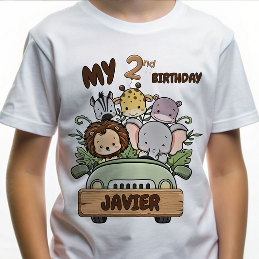 Custom Animal Kingdom Birthday Shirt – Personalized Name Safari Family Matching Birthday Tee