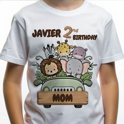 Custom Animal Kingdom Birthday Shirt – Personalized Name Safari Family Matching Birthday Tee