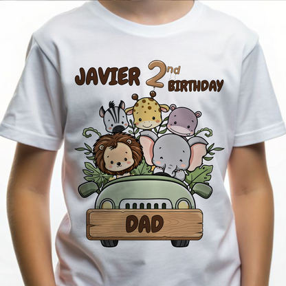 Custom Animal Kingdom Birthday Shirt – Personalized Name Safari Family Matching Birthday Tee