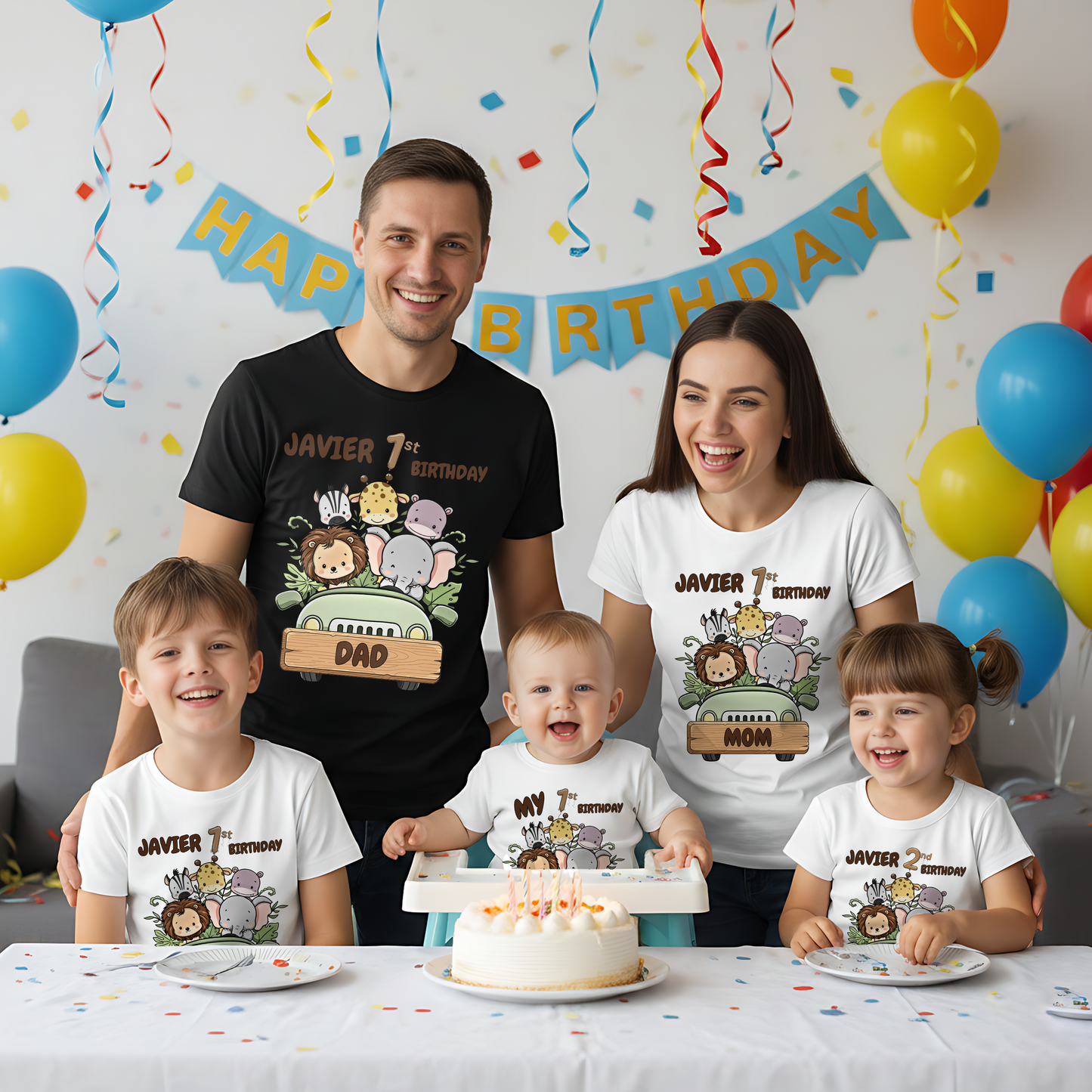 Custom Animal Kingdom Birthday Shirt – Personalized Name Safari Family Matching Birthday Tee