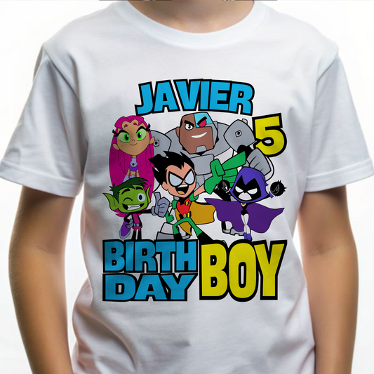 Custom Teen Titan Go Birthday Shirt - Personalized Name and Age T-Shirt, Birthday Gift