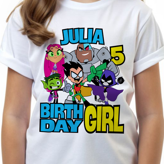 Custom Teen Titan Go Birthday Shirt - Personalized Name and Age T-Shirt, Birthday Gift